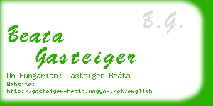 beata gasteiger business card